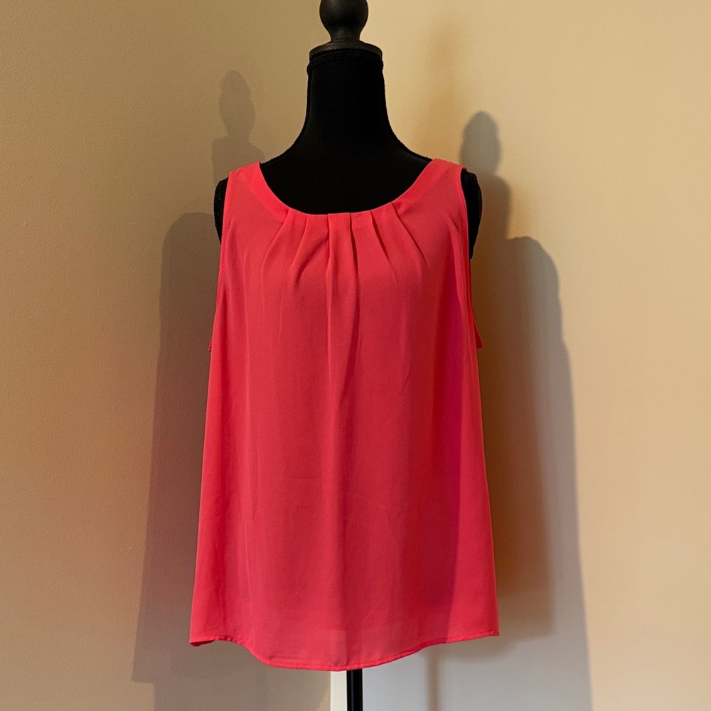 LOFT Vibrant Pink Sleeveless Blouse